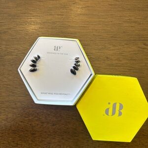 Bomb Party Black Oynx Earrings on Rhodium